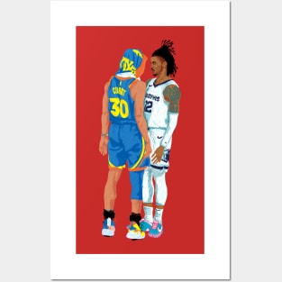 Stephen curry x ja morant - red Posters and Art